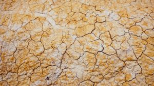 Dürrer Sandboden, aufgerissen und trocken